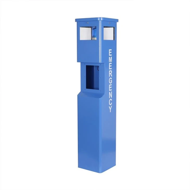 Cordless Landline Emergency Call Pillar With Blue LED Lamp For Outdoor
